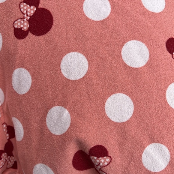 Lularoe Peach Polka Dot leggings with Red Minnie Mouse Print tall & curvy - Picture 4 of 4